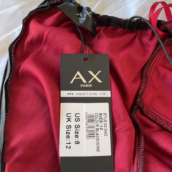 Ax Paris Lace Strappy Bodycon Dress - Black & Red - Picture 11 of 11